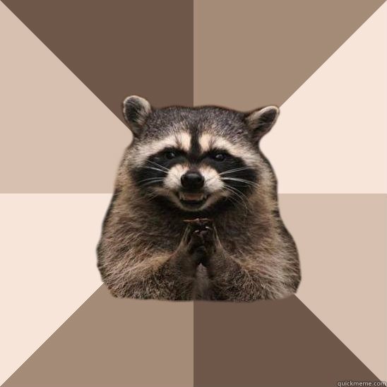    Evil Plotting Raccoon