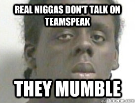 real niggas don't talk on Teamspeak they mumble  