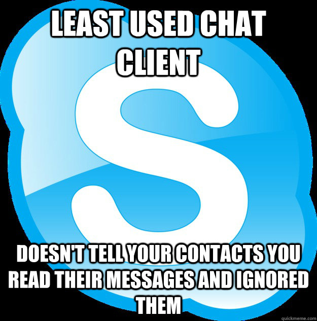Least used chat client doesn't tell your contacts you read their messages and ignored them  Good Guy Skype