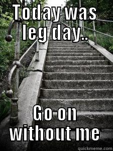 TODAY WAS LEG DAY.. GO ON WITHOUT ME Misc