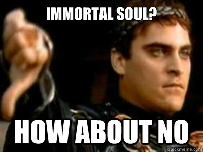 Immortal soul? how about no  Downvoting Roman