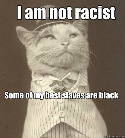 I am not racist Some of my best slaves are black  Aristocat