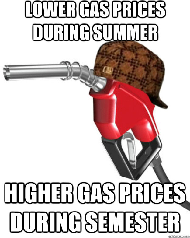 lower gas prices during summer higher gas prices during semester  - lower gas prices during summer higher gas prices during semester   Misc