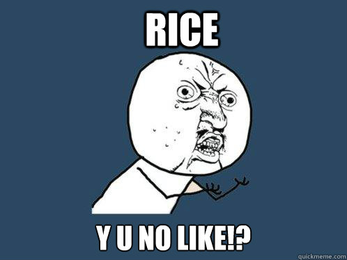 Rice Y U NO LIKE!?  Y U No