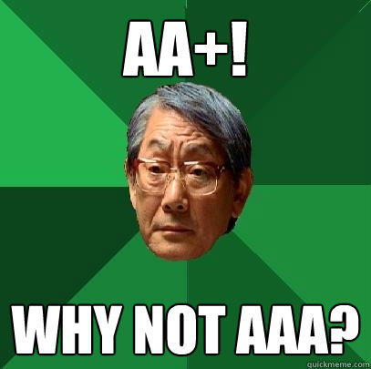 AA+! Why not AAA?  High Expectations Asian Father