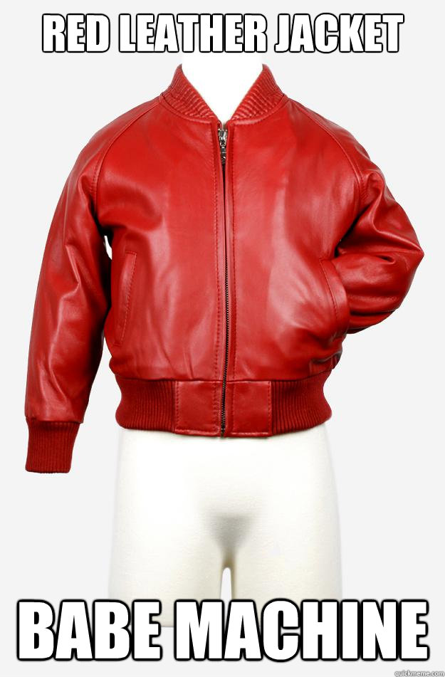Red Leather jacket Babe machine  Red Leather Jacket
