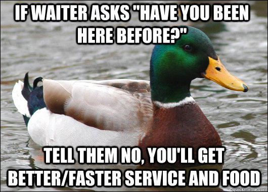 If waiter asks 