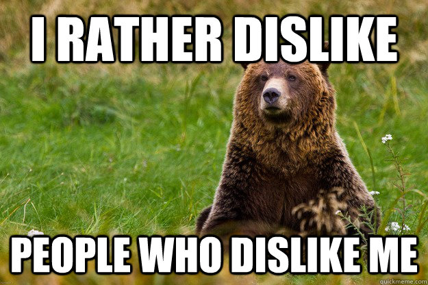 I Rather Dislike People who Dislike Me  Blatant Statement Bear