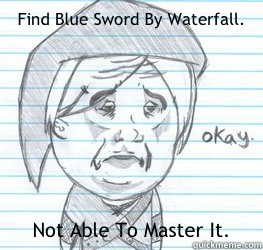 Find Blue Sword By Waterfall. Not Able To Master It.  