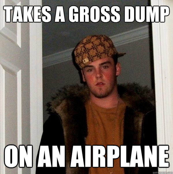 takes a gross dump on an airplane - takes a gross dump on an airplane  Scumbag Steve