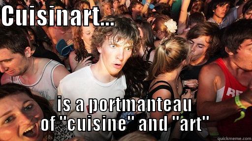 CUISINART...                                IS A PORTMANTEAU OF 