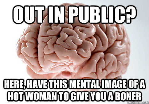 Out in public? here, have this mental image of a hot woman to give you a boner  Scumbag Brain