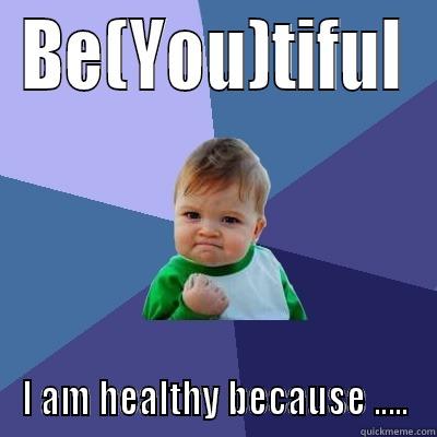 I pledge to love my body - BE(YOU)TIFUL I AM HEALTHY BECAUSE ..... Success Kid