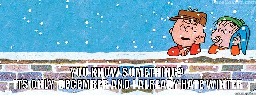 YOU KNOW SOMETHING?  ITS ONLY  DECEMBER AND I ALREADY HATE WINTER Misc