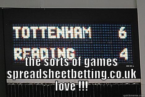 score funny -  THE SORTS OF GAMES SPREADSHEETBETTING.CO.UK LOVE !!! Misc