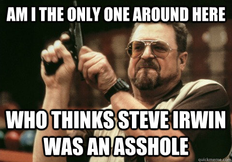 Am I the only one around here Who thinks Steve Irwin was an asshole - Am I the only one around here Who thinks Steve Irwin was an asshole  Am I the only one