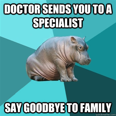 Doctor sends you to a specialist Say goodbye to family  