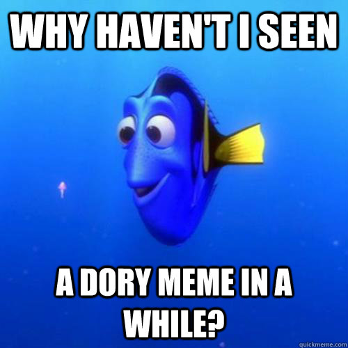 Why haven't I seen a dory meme in a while?  dory