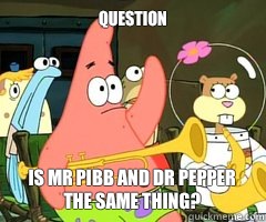 Question Is Mr Pibb and Dr Pepper the same thing?  Band Patrick