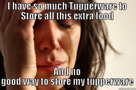 I HAVE SO MUCH TUPPERWARE TO STORE ALL THIS EXTRA FOOD AND NO GOOD WAY TO STORE MY TUPPERWARE First World Problems
