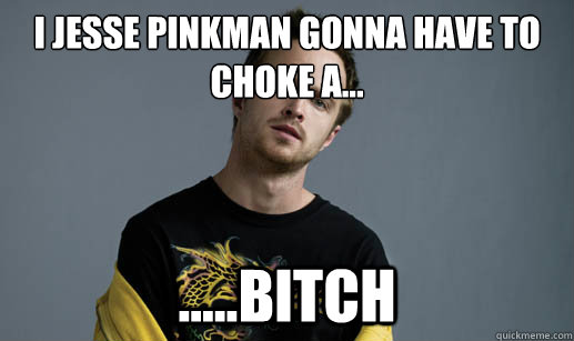 I Jesse Pinkman gonna have to choke a... .....bitch  Jesse Pinkman Loves the word Bitch