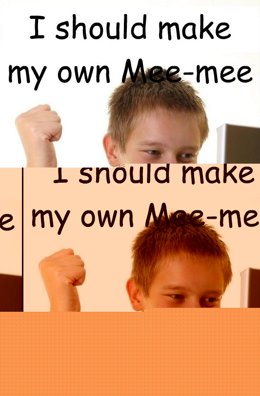 I should make my own Mee-mee Comic sans looks good!  First Day On Internet Kid