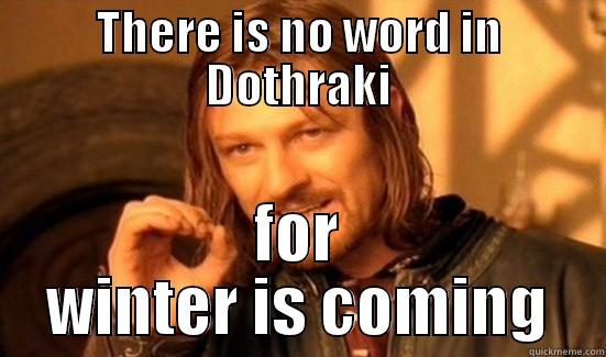 THERE IS NO WORD IN DOTHRAKI FOR WINTER IS COMING Boromir