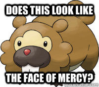 does this look like the face of mercy?  Bidoof