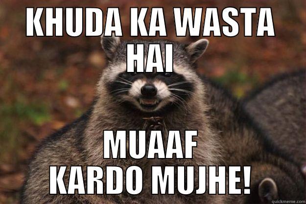 KHUDA KA WASTA HAI MUAAF KARDO MUJHE! Evil Plotting Raccoon