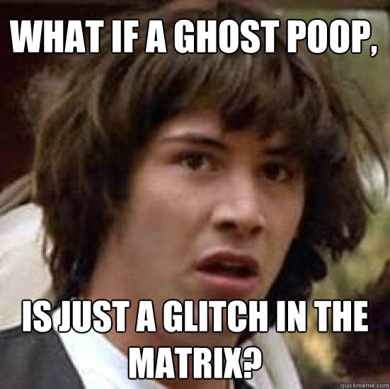 What if a Ghost Poop, Is just a glitch in the Matrix?  conspiracy keanu