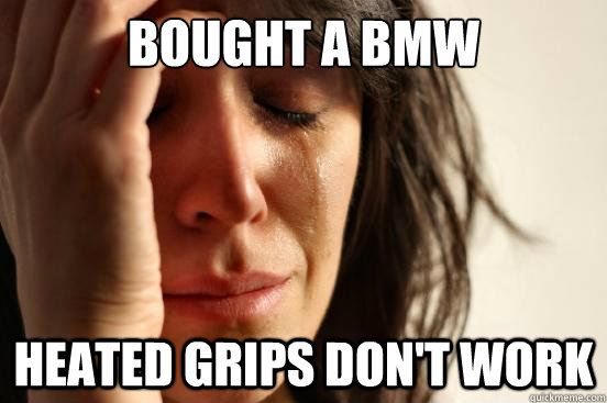 Bought a BMW Heated Grips Don't work  First World Problems