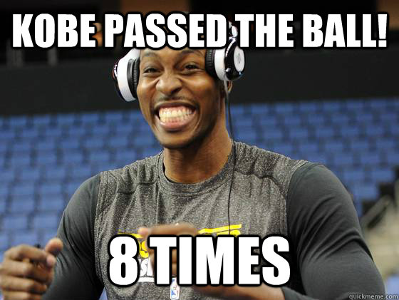 Kobe passed the ball! 8 times  