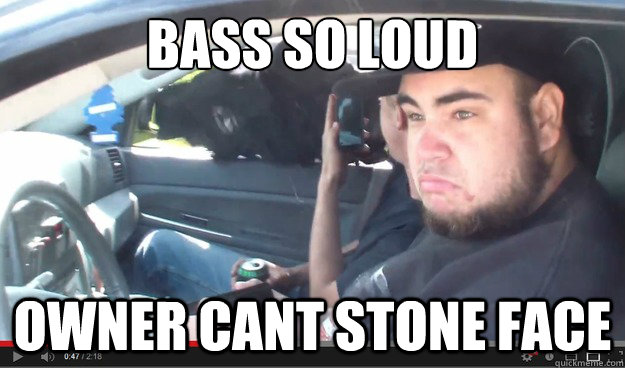 Bass so loud Owner cant stone face   