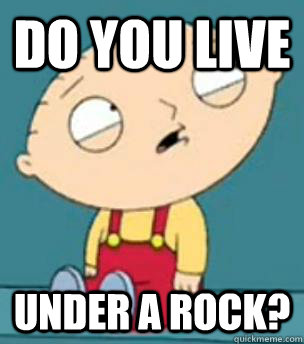 Do you live  under a rock? - Do you live  under a rock?  Are you retarded stewie