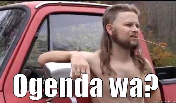  OGENDA WA? Almost Politically Correct Redneck