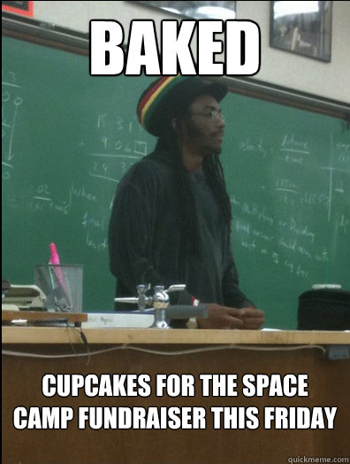 baked cupcakes for the space camp fundraiser this friday  Rasta Science Teacher