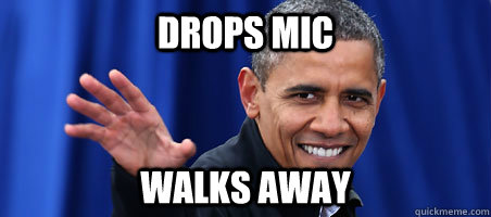 DROPS MIC WALKS AWAY - DROPS MIC WALKS AWAY  OBAMA WINS 2012
