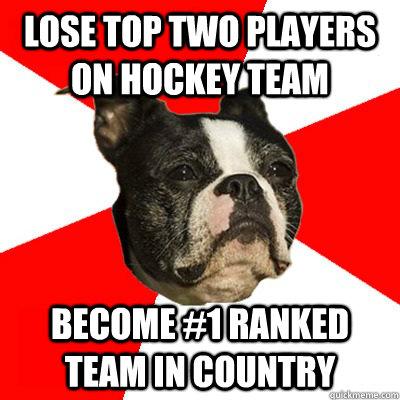 Lose Top Two Players on Hockey Team Become #1 ranked team in country   