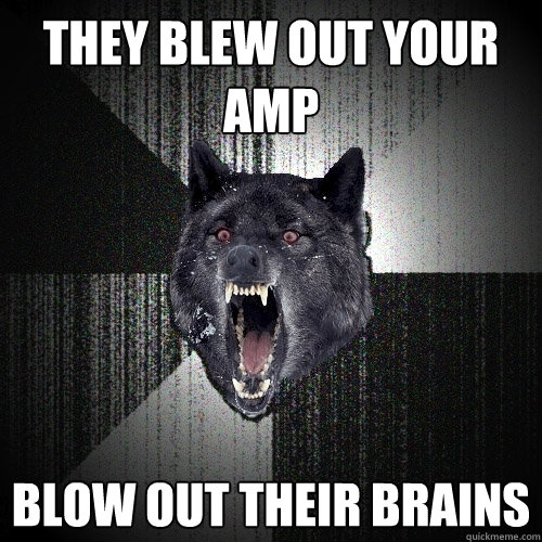 They blew out your amp Blow out their brains  Insanity Wolf