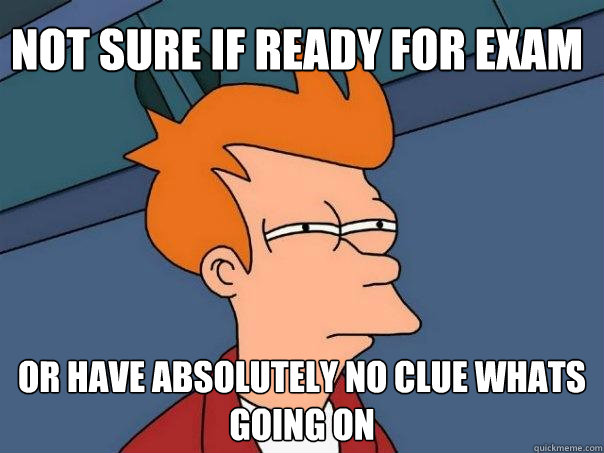 Not sure if ready for exam or have absolutely no clue whats going on - Not sure if ready for exam or have absolutely no clue whats going on  Futurama Fry