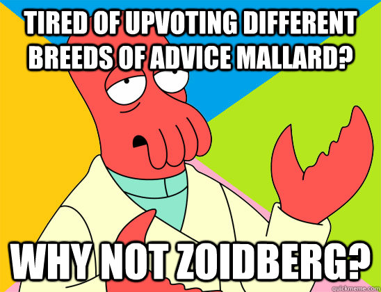 Tired of upvoting different breeds of advice mallard? why not zoidberg? - Tired of upvoting different breeds of advice mallard? why not zoidberg?  Misc