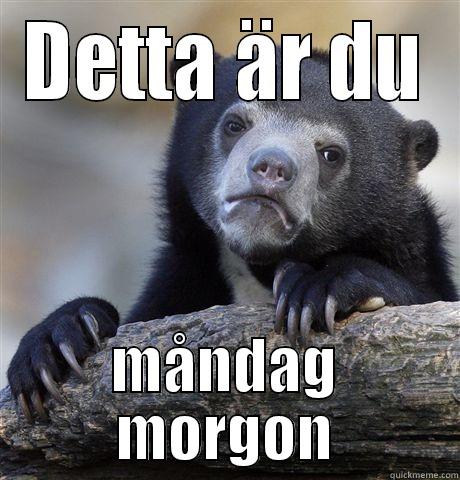 DETTA ÄR DU MÅNDAG MORGON Confession Bear