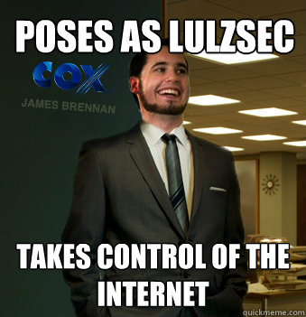 Poses as lulzsec takes control of the internet  Success Chunk