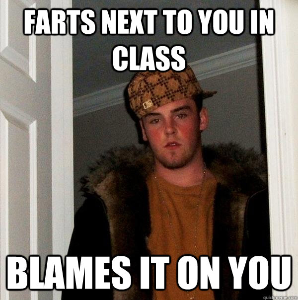 farts next to you in class blames it on you - farts next to you in class blames it on you  Scumbag Steve