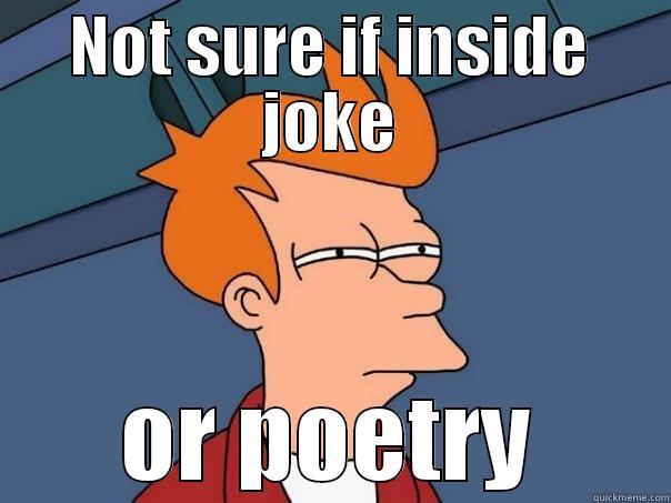 NOT SURE IF INSIDE JOKE OR POETRY Futurama Fry