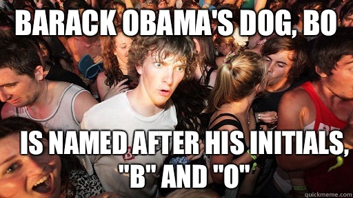 Barack Obama's Dog, Bo is named after his initials, 