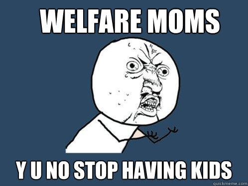 welfare moms y u no stop having kids  Y U No