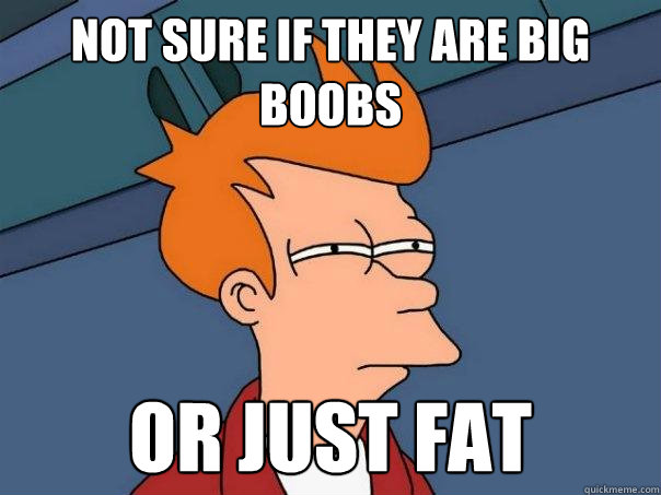 not sure if they are big boobs or just fat  Futurama Fry