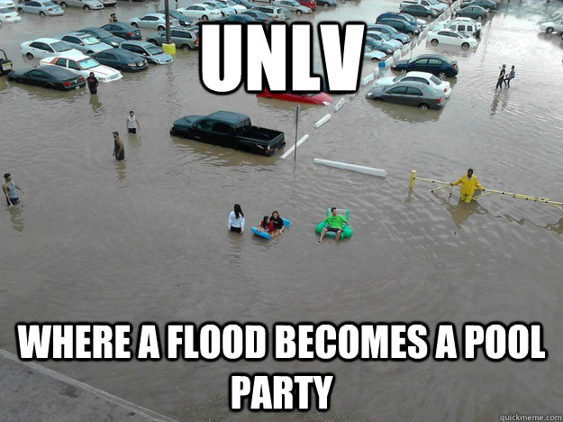 UNLV Where a flood becomes a pool party  UNLV Flood Party