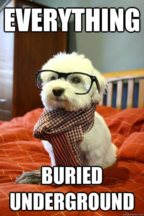 everything buried underground  Hipster Dog
